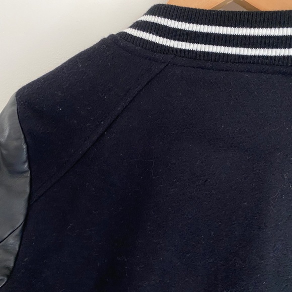 Zara Leather Sleeve Bomber Jacket (Medium) - Picture 3 of 11